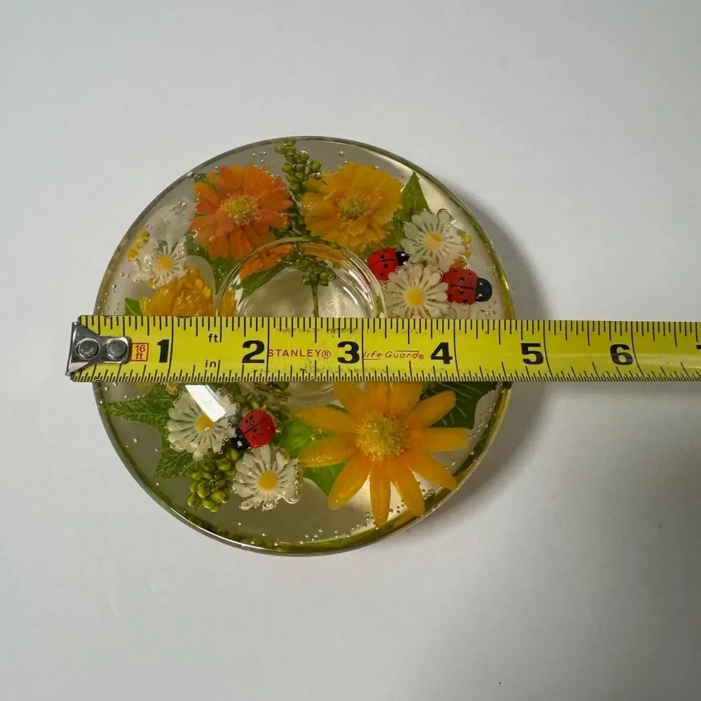 Gilde Dreamlight Candle Holder Traumlicht Glass UFO Mini Spring Flower Ladybug
